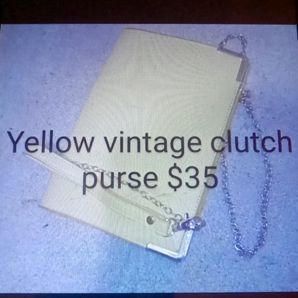 Vintage clutch purse yellow